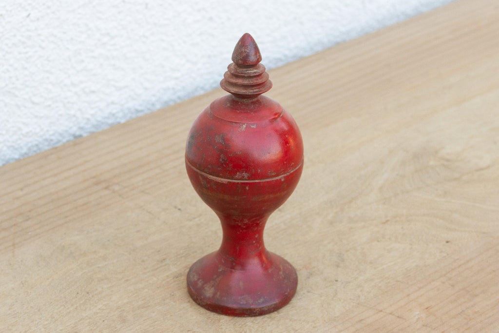 Vintage Indian Turned Wood Lidded Box (Trade)
