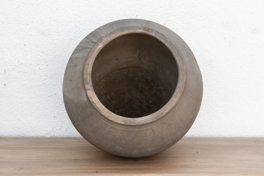 Large Vintage Timeworn Clay Vase