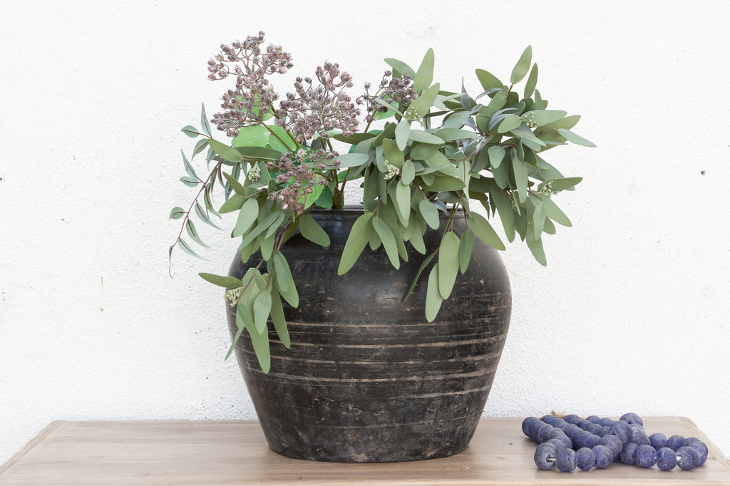 Blackened Earth Clay Urn