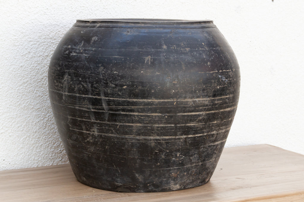Blackened Earth Clay Urn