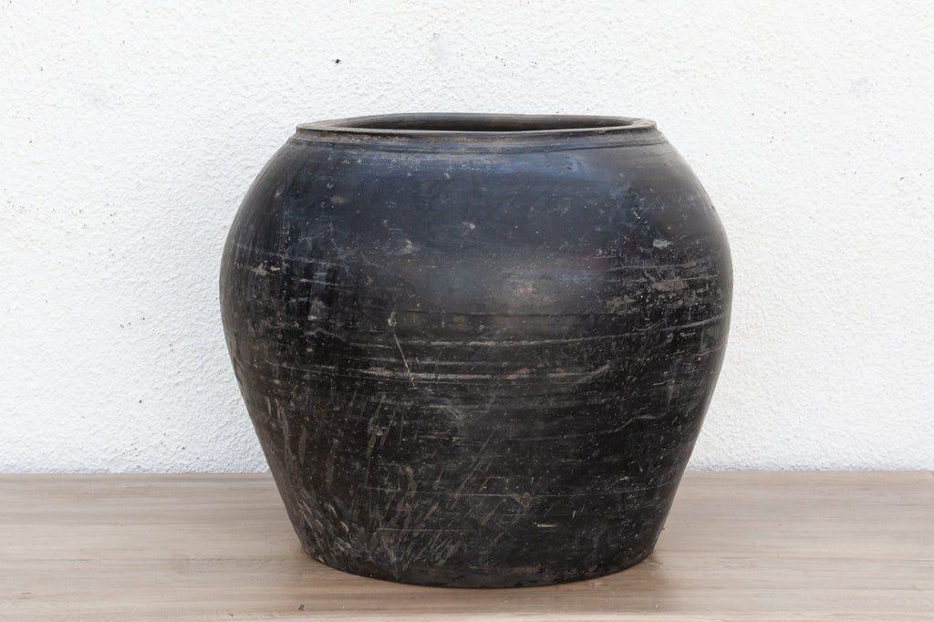 Blackened Earth Clay Urn