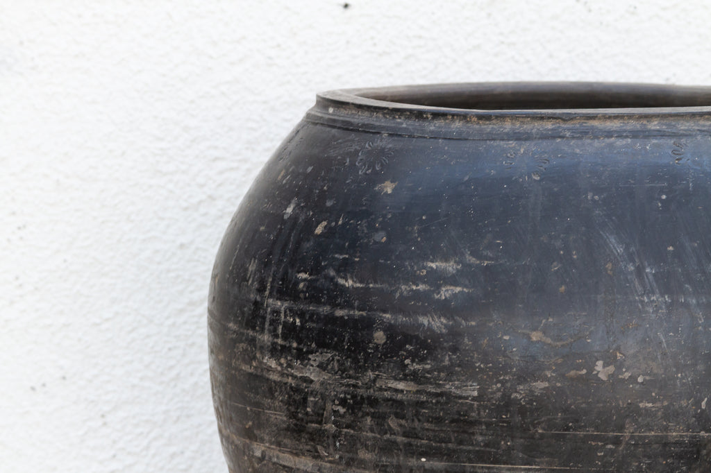 Blackened Earth Clay Urn