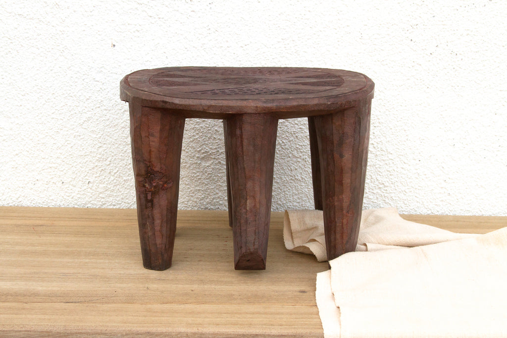 Small Carved Bida African Stool