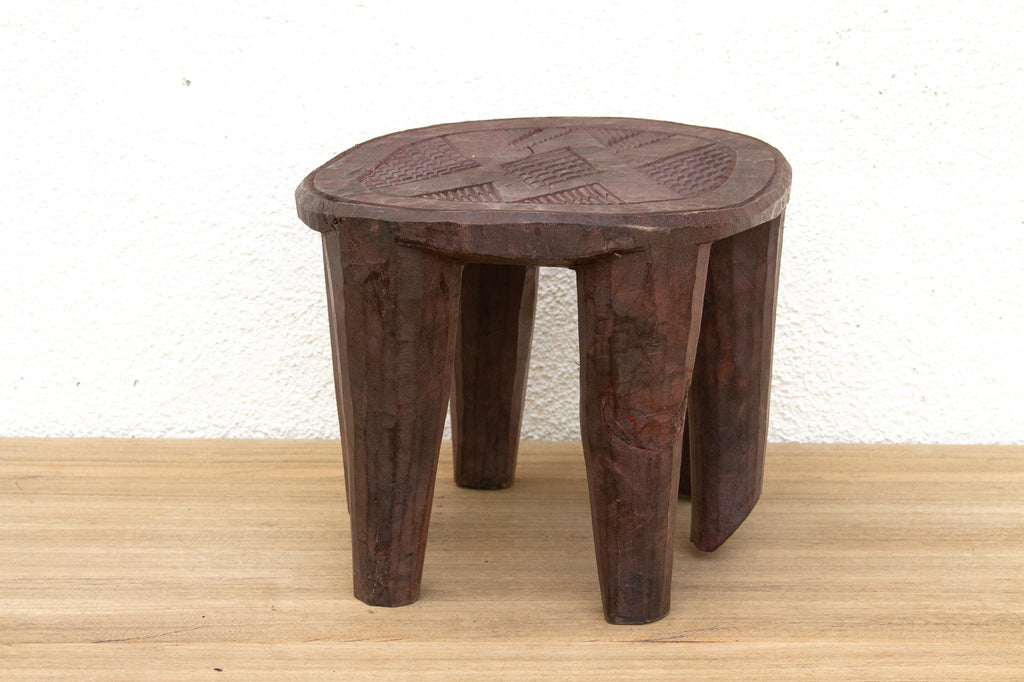 Small Carved Bida African Stool