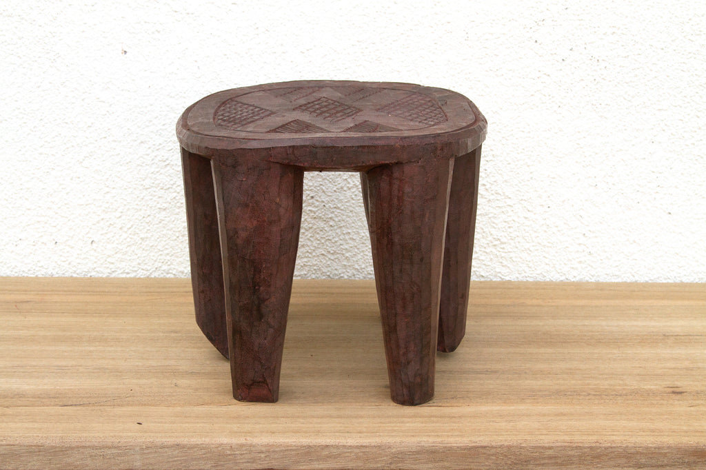 Small Carved Bida African Stool