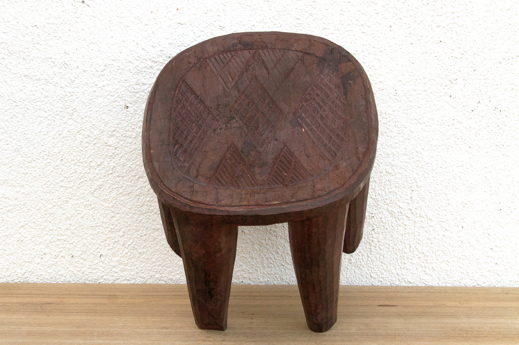 Small Carved Bida African Stool