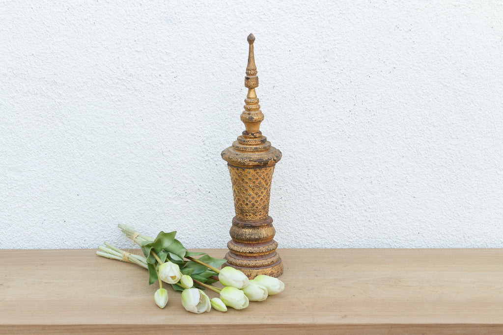 Antique Burmese Giltwood Finial