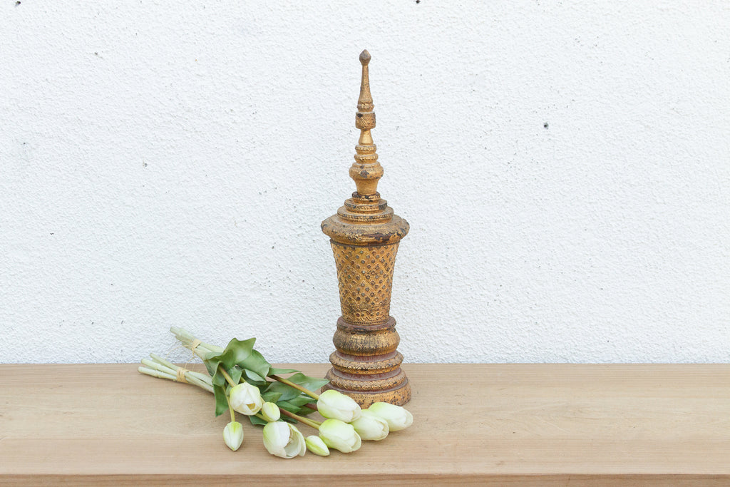 Antique Burmese Giltwood Finial