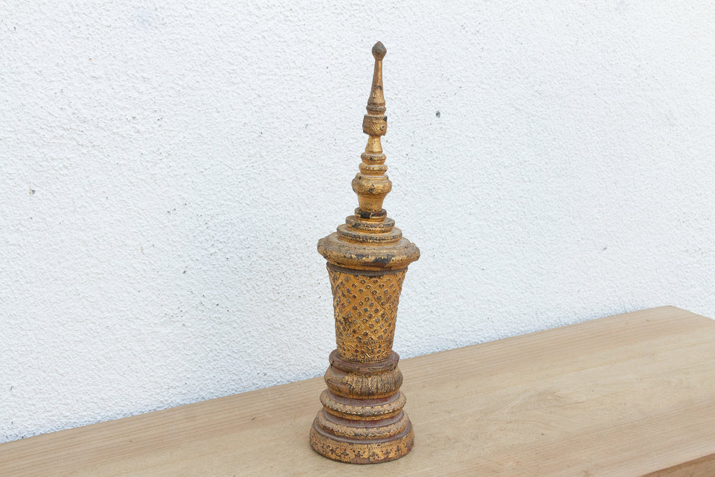 Antique Burmese Giltwood Finial