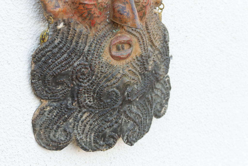 Vintage Mexican Folk Art Painted Mask