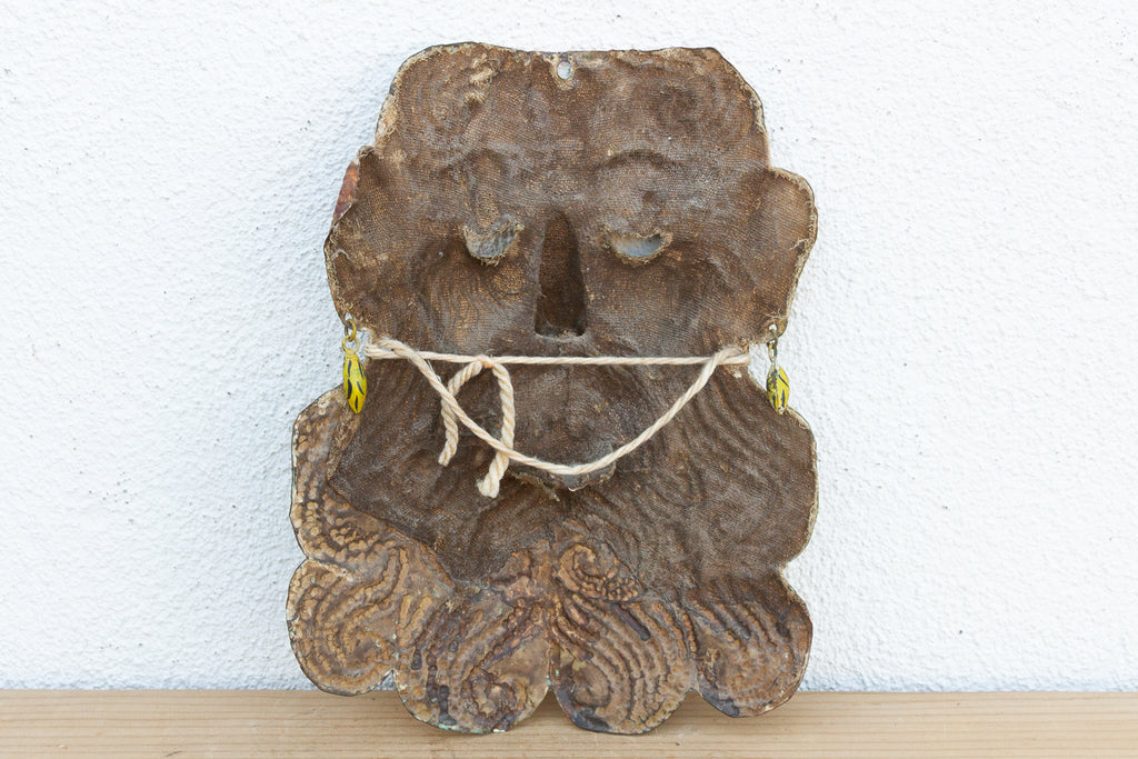 Vintage Mexican Folk Art Painted Mask