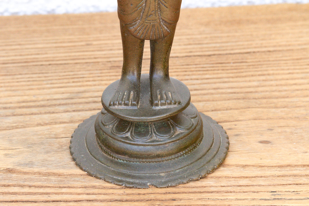 Antique Sculptural Brass Indian Tribhanga Icon (Trade)