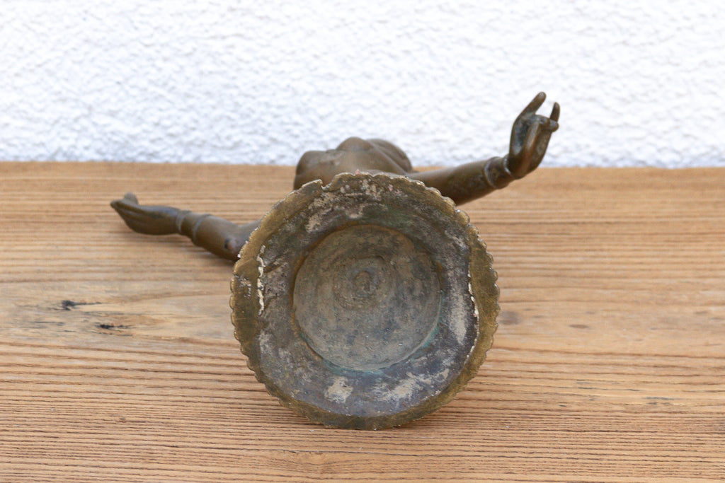Antique Sculptural Brass Indian Tribhanga Icon (Trade)