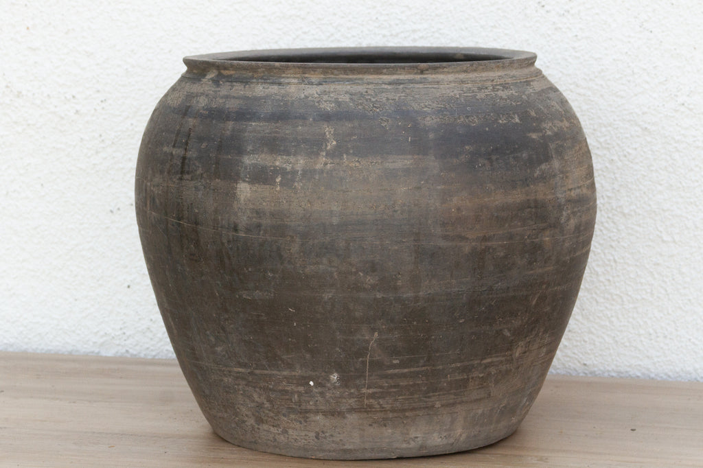 Vintage Moss Charcoal Clay Pot