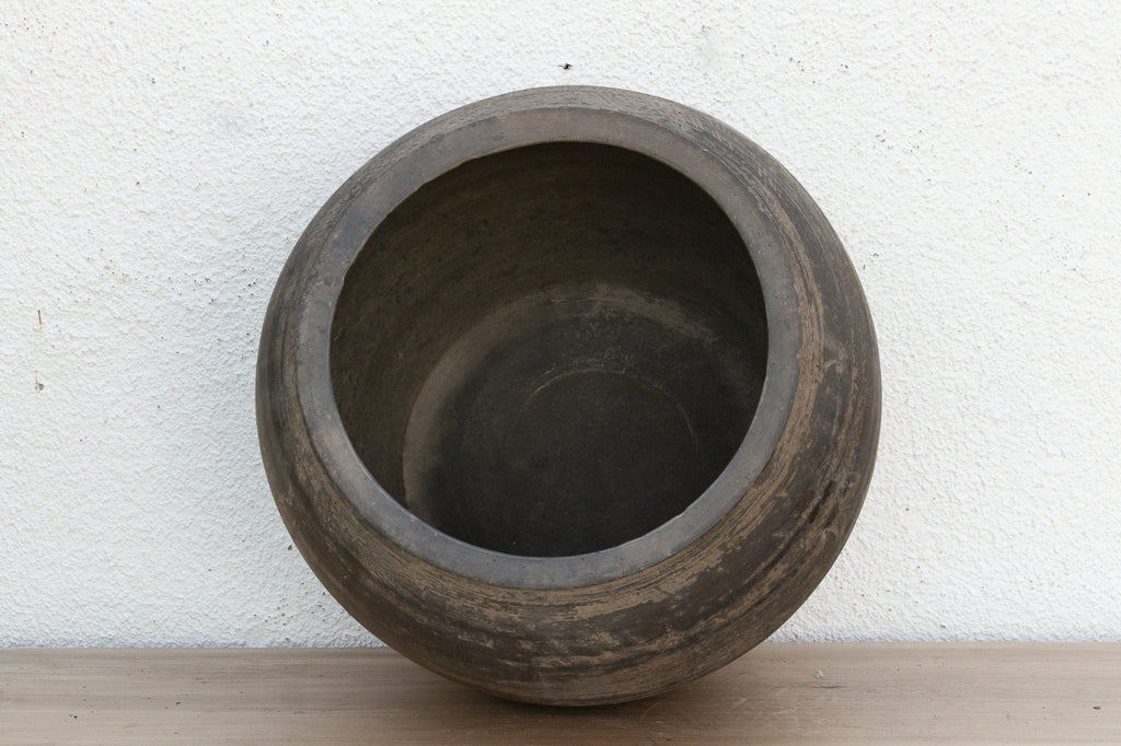 Vintage Moss Charcoal Clay Pot