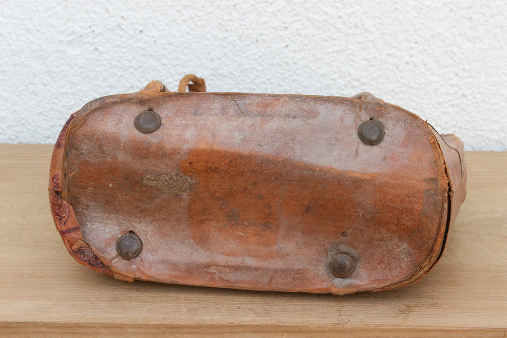 Vintage Indian Tooled Leather Satchel