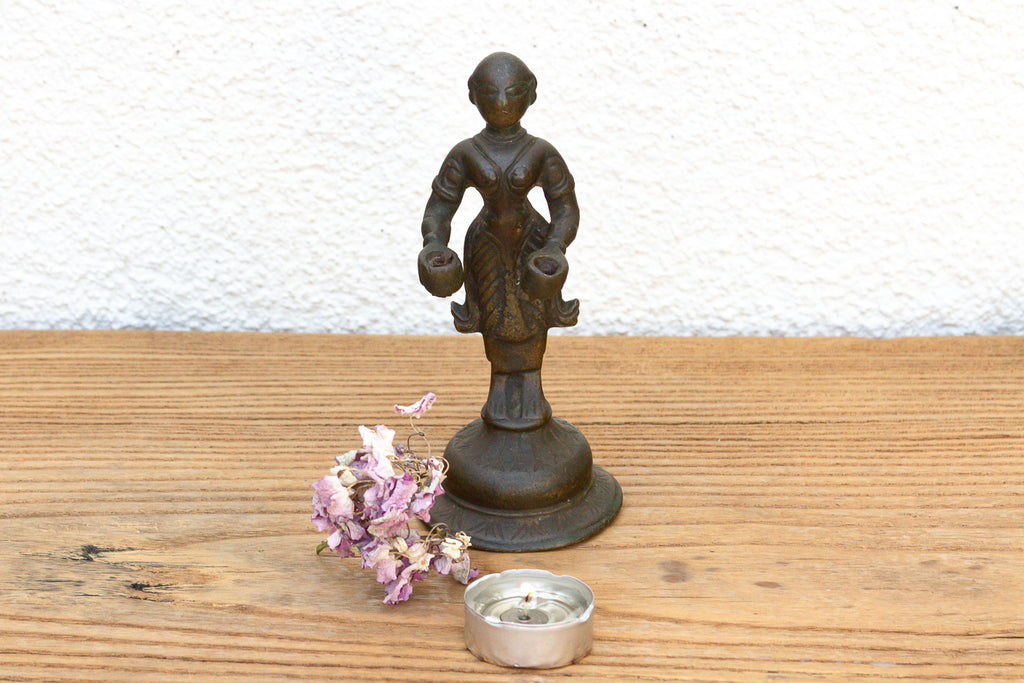 Rare Indian Bronze Deepalakshmi