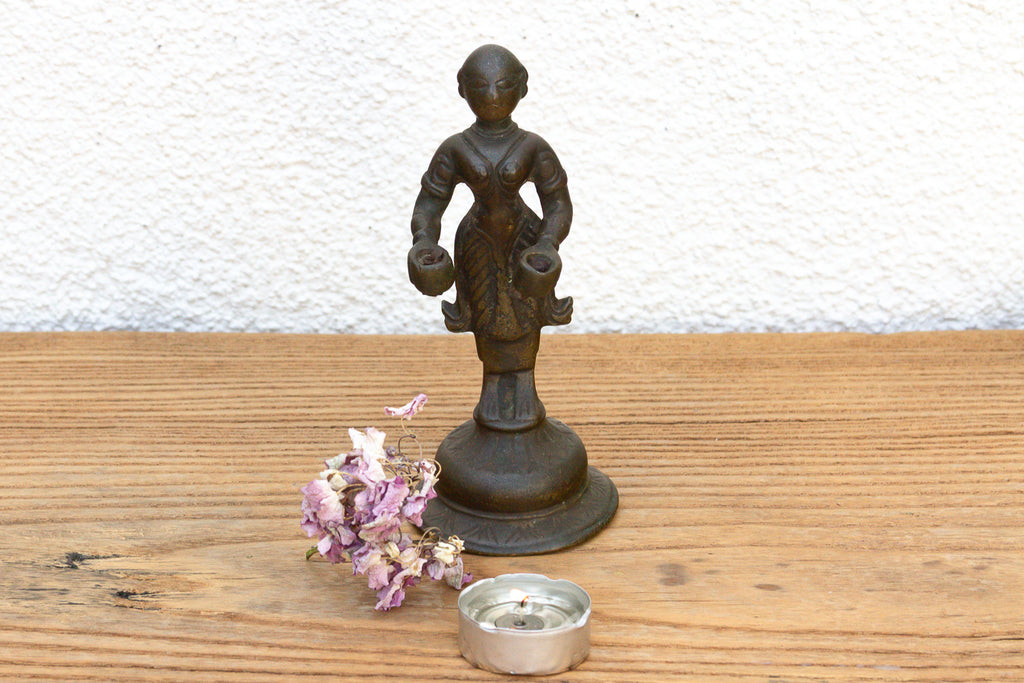 Rare Indian Bronze Deepalakshmi