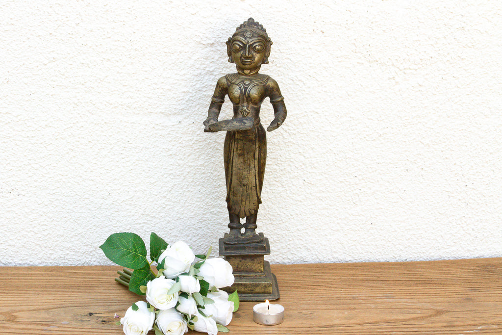 Tall Indian Lost-Wax Pavai Temple Icon