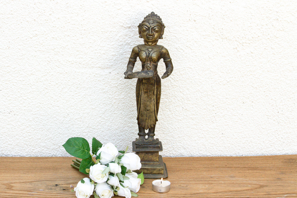 Tall Indian Lost-Wax Pavai Temple Icon