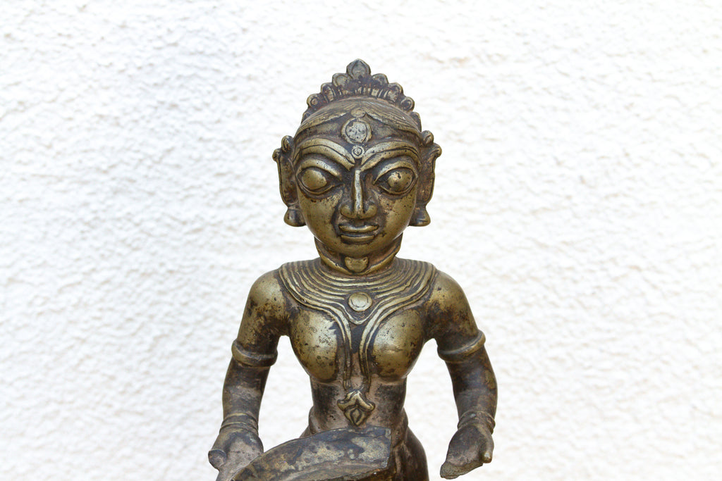 Tall Indian Lost-Wax Pavai Temple Icon