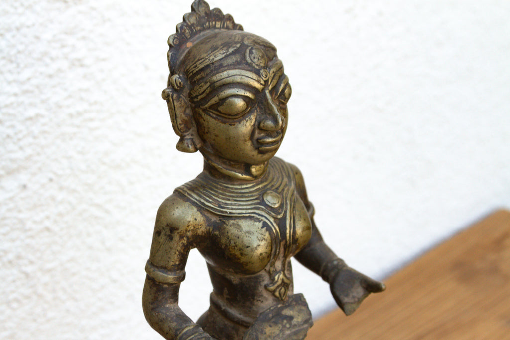 Tall Indian Lost-Wax Pavai Temple Icon