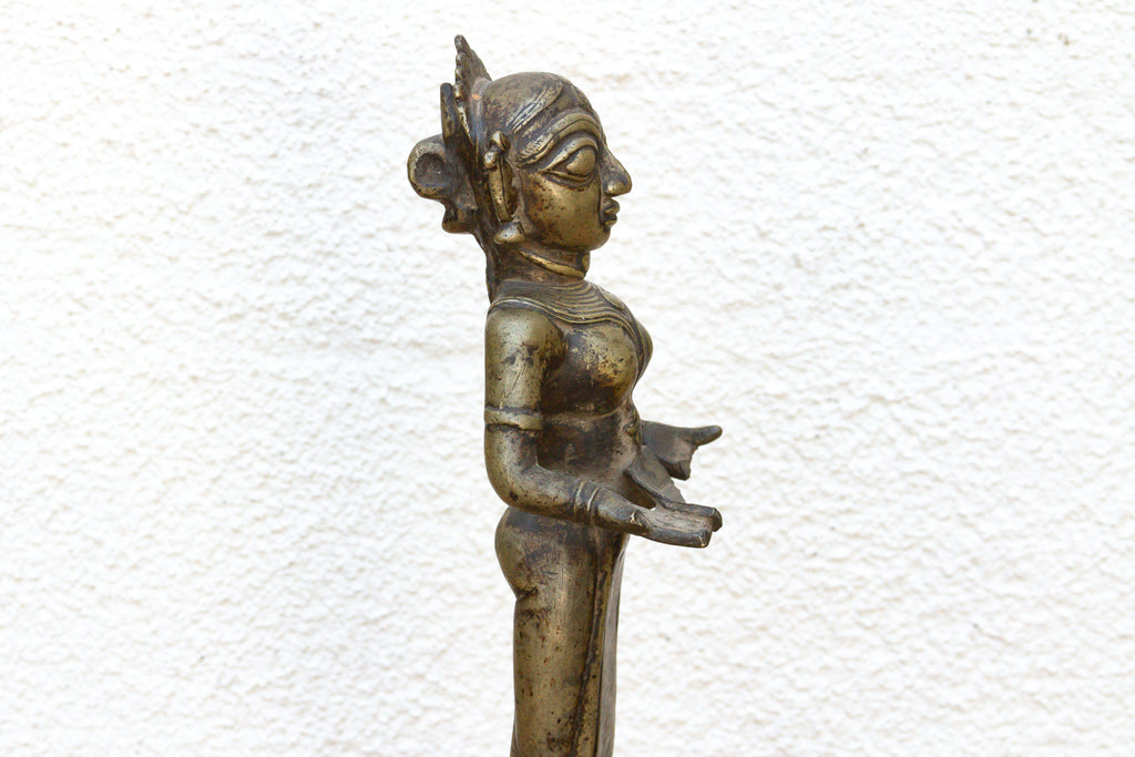 Tall Indian Lost-Wax Pavai Temple Icon