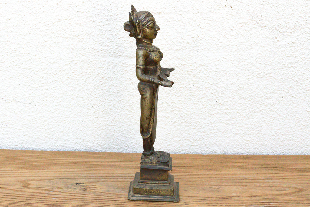 Tall Indian Lost-Wax Pavai Temple Icon
