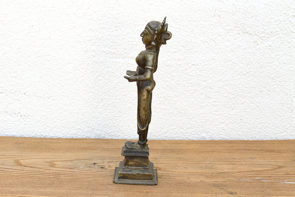Tall Indian Lost-Wax Pavai Temple Icon
