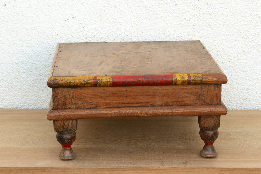 Vintage Indian Teak Bajot Table