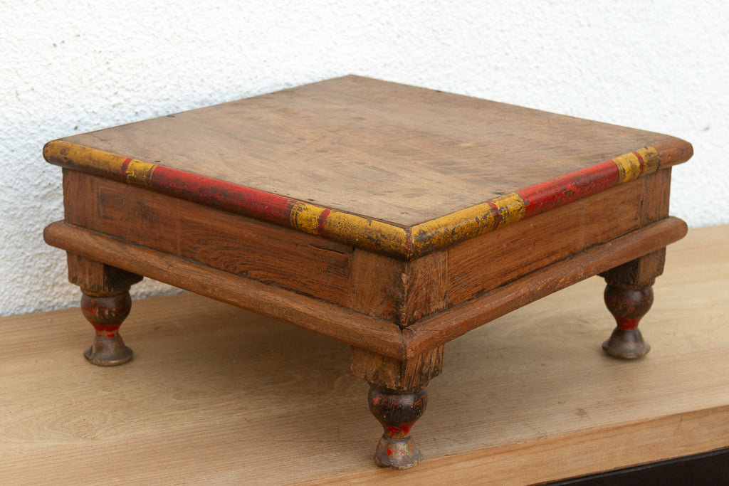 Vintage Indian Teak Bajot Table