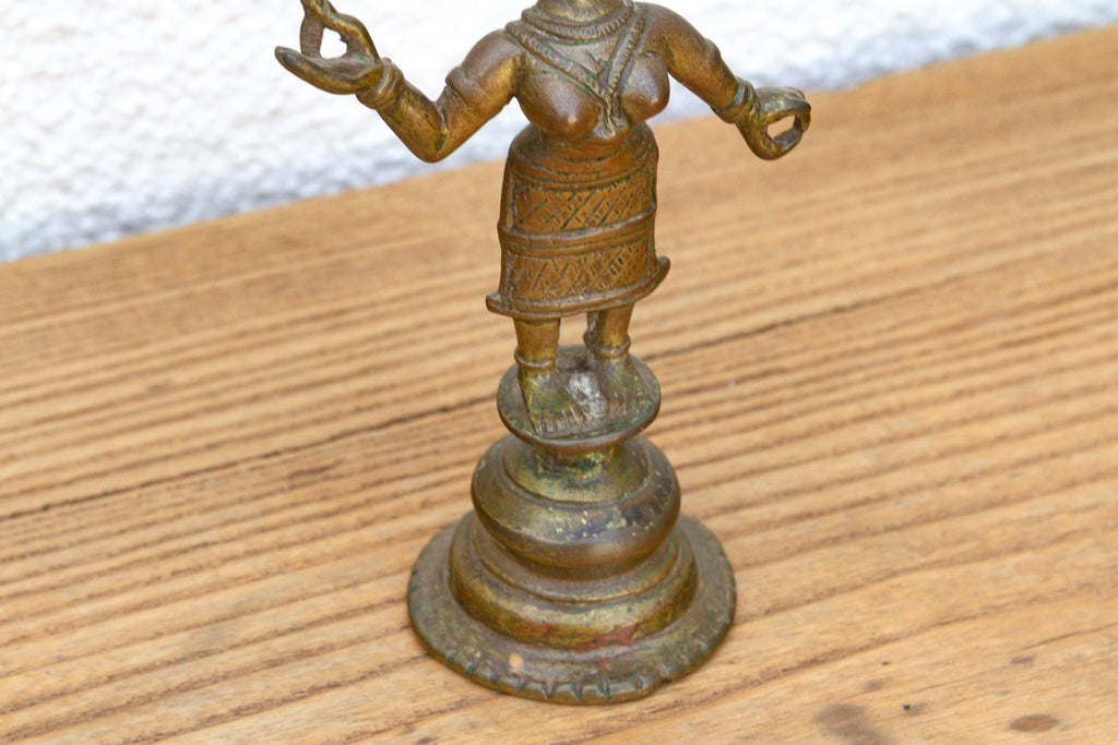 Sun-Warmed Indian Bronze Celestial Dancer Figurine (Trade)