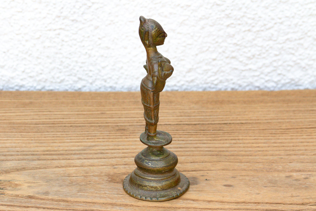 Sun-Warmed Indian Bronze Celestial Dancer Figurine (Trade)