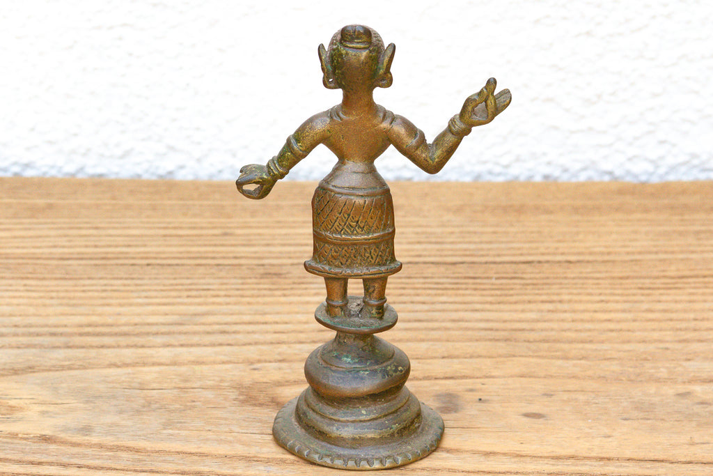 Sun-Warmed Indian Bronze Celestial Dancer Figurine (Trade)