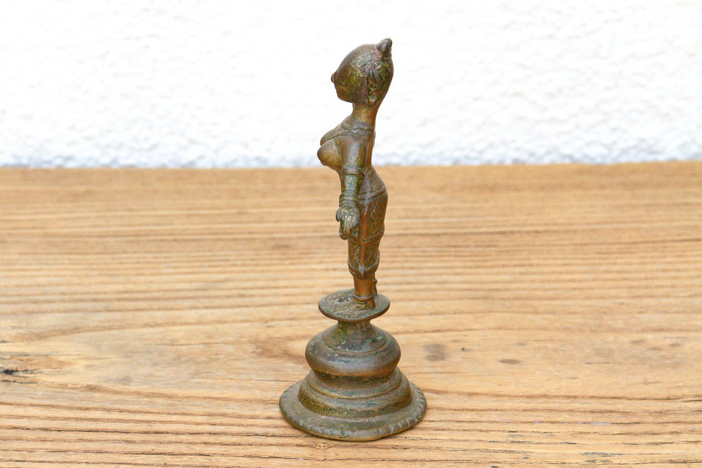 Sun-Warmed Indian Bronze Celestial Dancer Figurine (Trade)