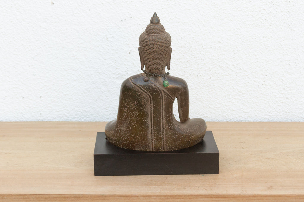 Antique Bronze Seated Buddha, Earth Witness Mudra