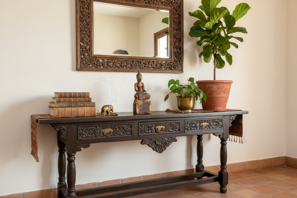 Gilt & Rouge Antique Devotional Seated Buddha