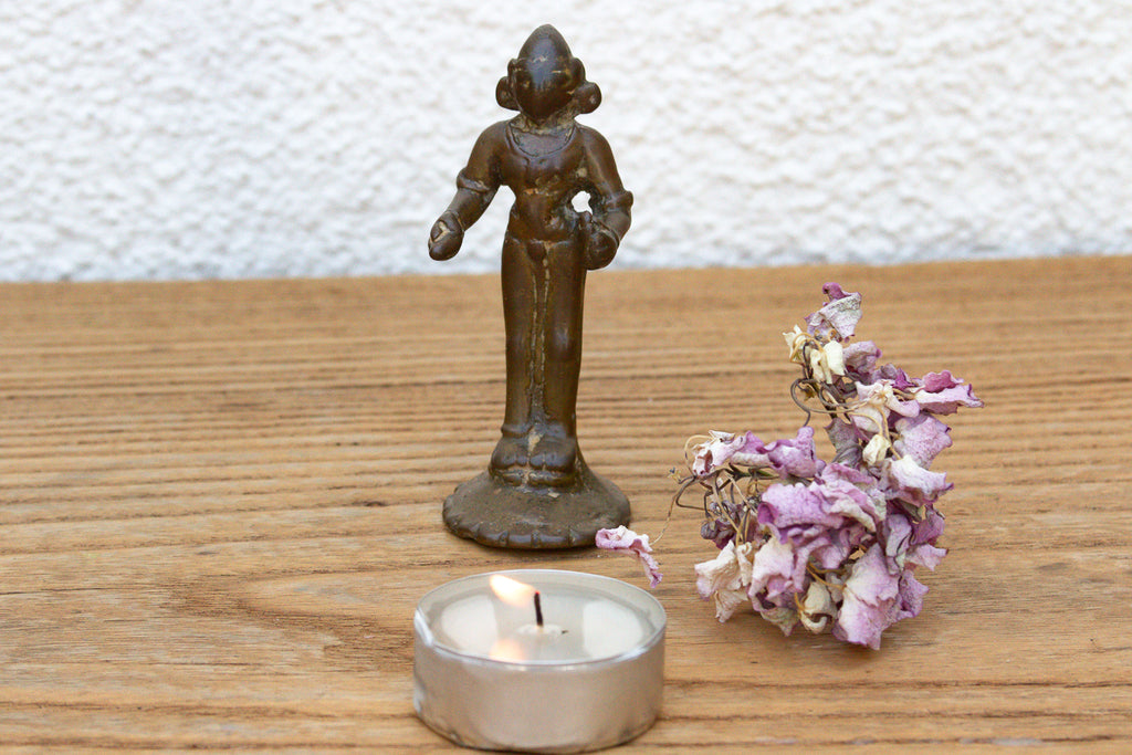 Indian Patinated Bronze Miniature Devotional Figure (Trade)