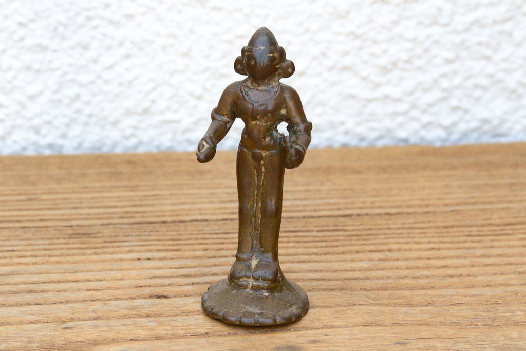 Indian Patinated Bronze Miniature Devotional Figure (Trade)