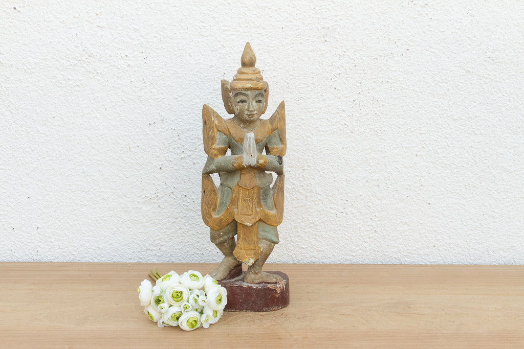Antique Burmese Celestial Attendant Figure (Trade)