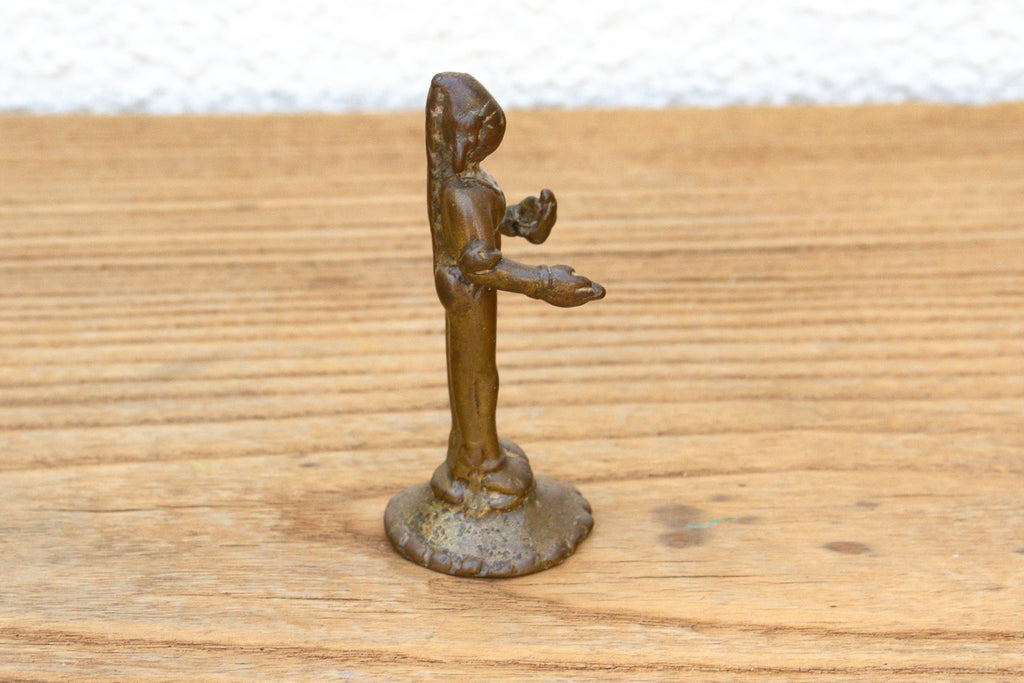 Indian Patinated Bronze Miniature Devotional Figure (Trade)