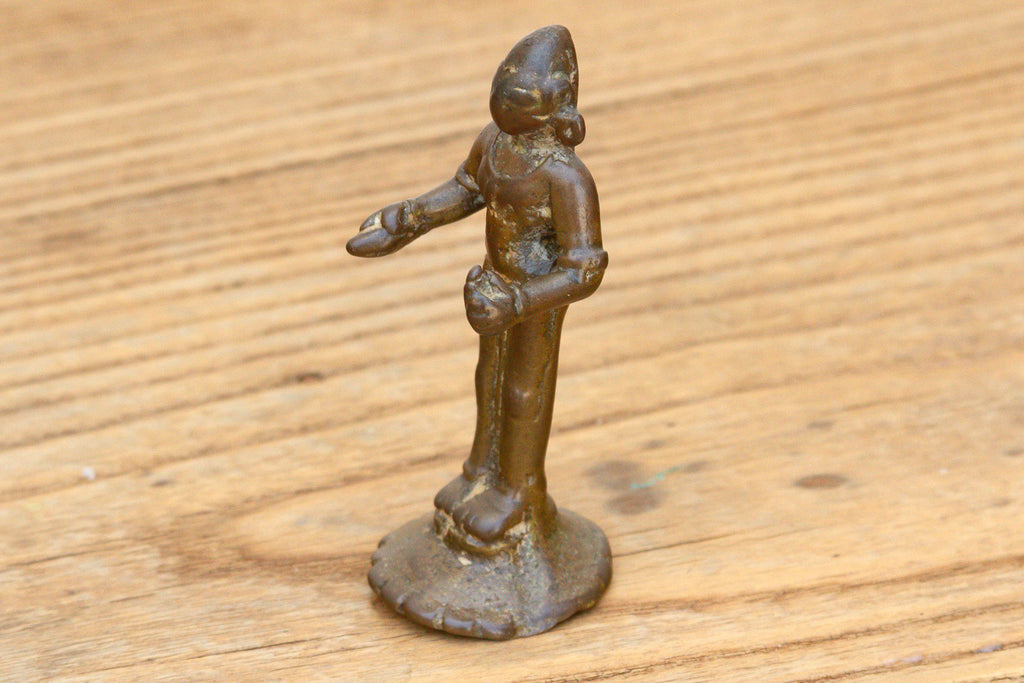 Indian Patinated Bronze Miniature Devotional Figure (Trade)