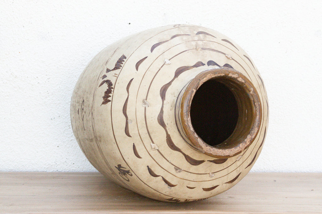 Antique Painted Stoneware Cizhou Jar