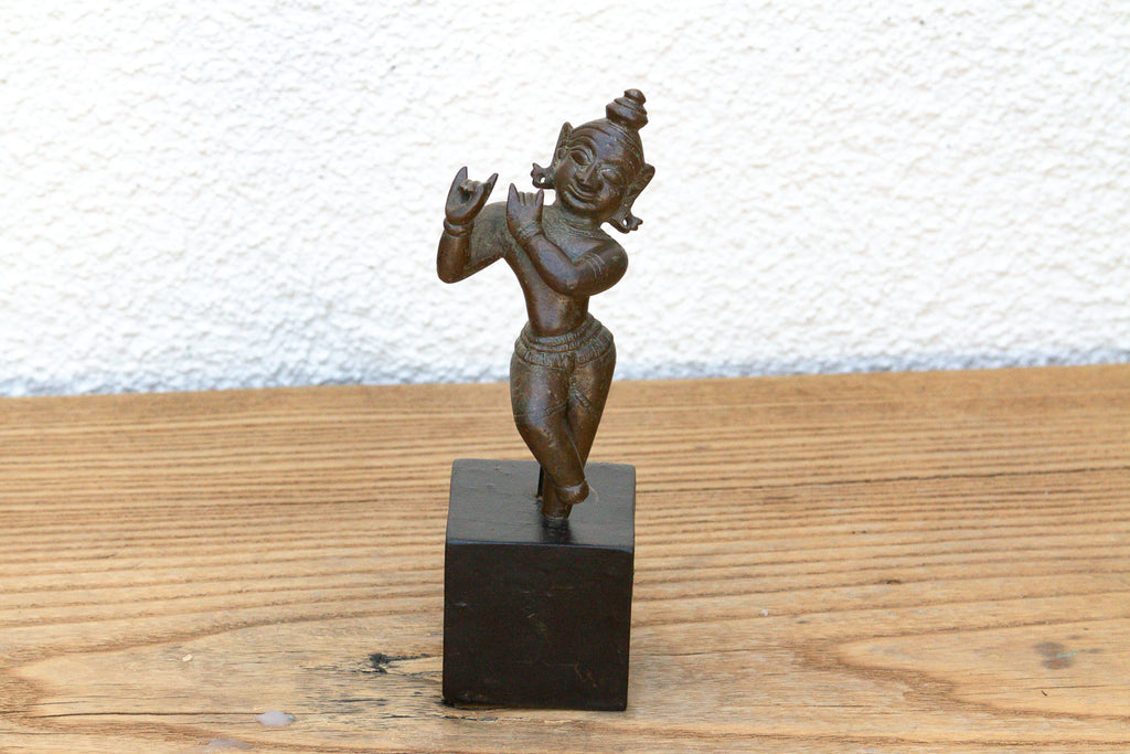 Ancient Indian Miniature Bronze Krishna Figure (Trade)