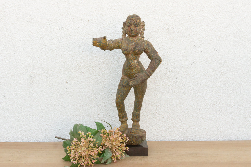 Rare Indian Antique Carved Female Deity