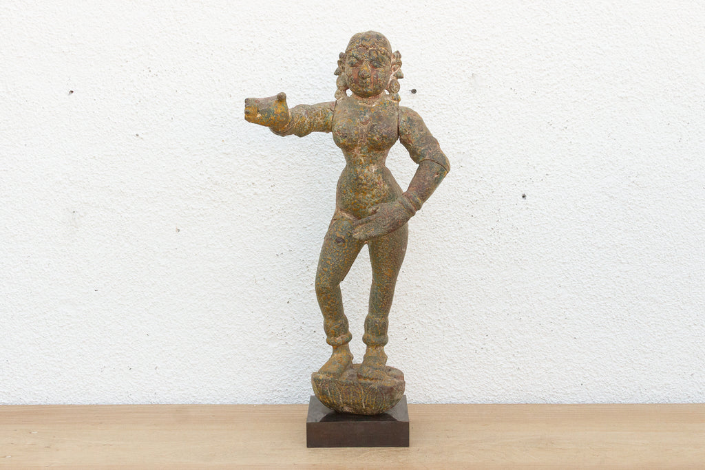 Rare Indian Antique Carved Female Deity