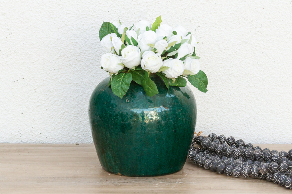 Lush Fern Glazed Asian Vase