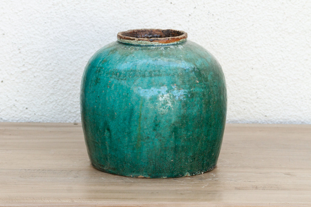 Green Lagoon Glazed Vase