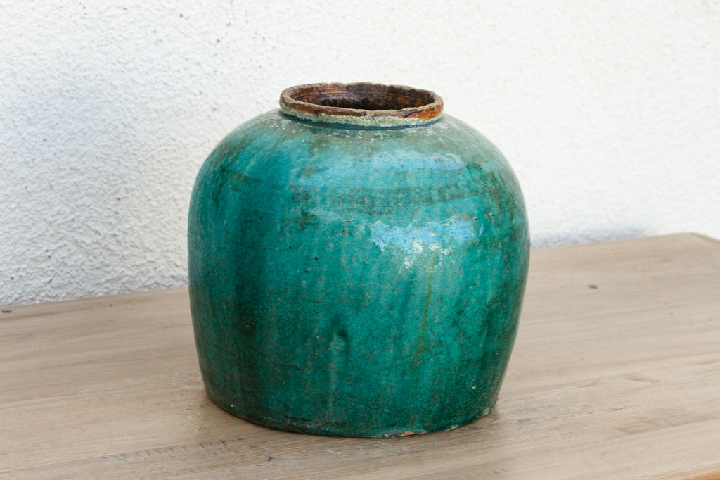 Green Lagoon Glazed Vase