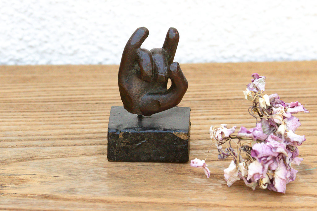 Sacred Gesture, Antique Miniature Bronze Mudra